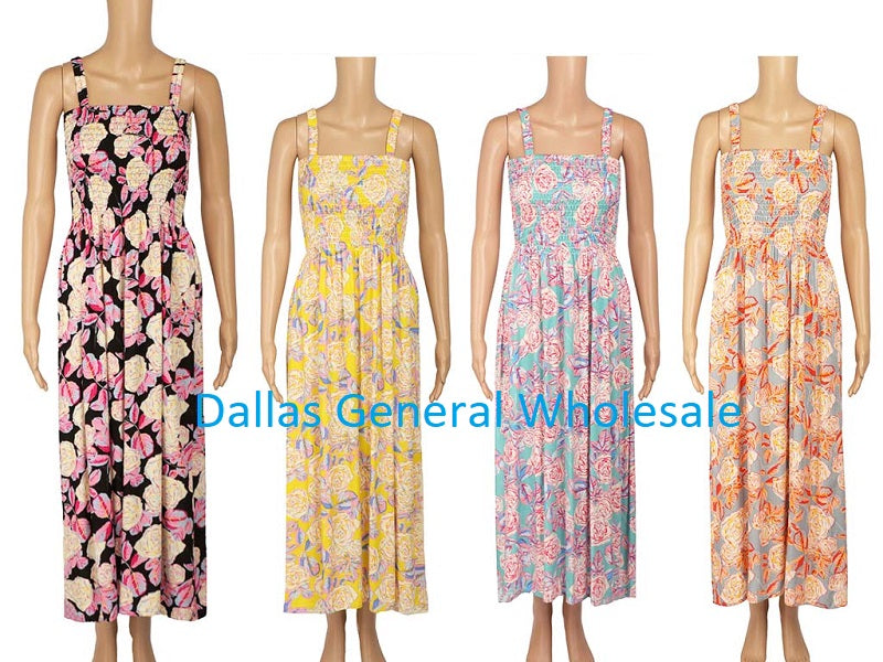 Bulk Buy Cute Elastic Sunflower Sun Dresses Wholesale