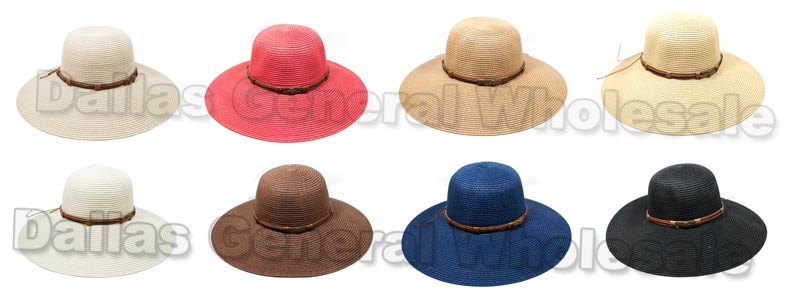 Ladies Skull Floppy Wide Brim Straw Hats