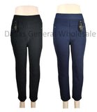 Bulk Buy Ladies Stripes Fur Lining Fitted Trousers Wholesale