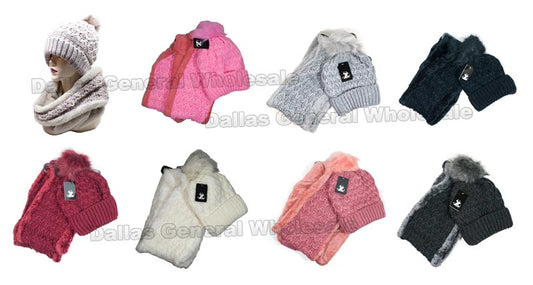 Bulk Buy Ladies Thermal Beanie w/ Circle Scarf Gift Set Wholesale