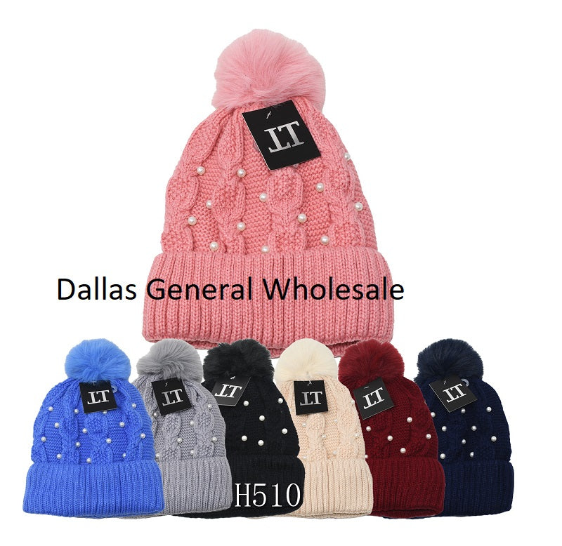 Bulk Buy Ladies Pearl Thermal Fur Lining Beanies Hats Wholesale