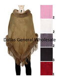 Bulk Buy Trendy Floral Fuzzy Sweater Ponchos Wholesale