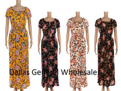 Straight Shoulder Maxi Sun Dresses Wholesale