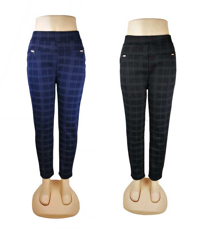 Bulk Buy Ladies Plaid Thermal Trouser Pants Wholesale