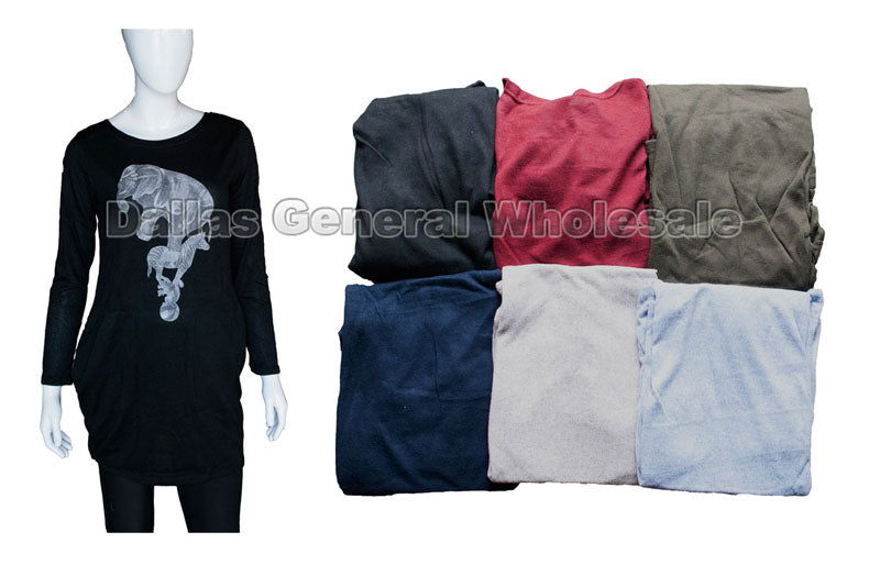 Bulk Buy Elephant Sweater Shirts with Pockets Wholesale