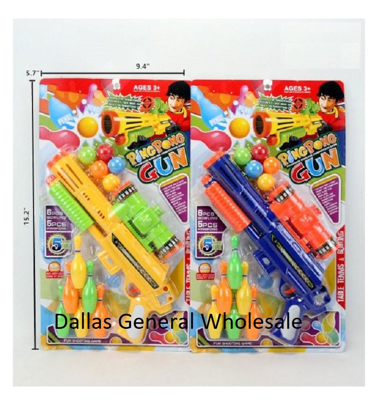 Bulk Buy 12 PC Toy Bowling Shot Gun Set Wholesale