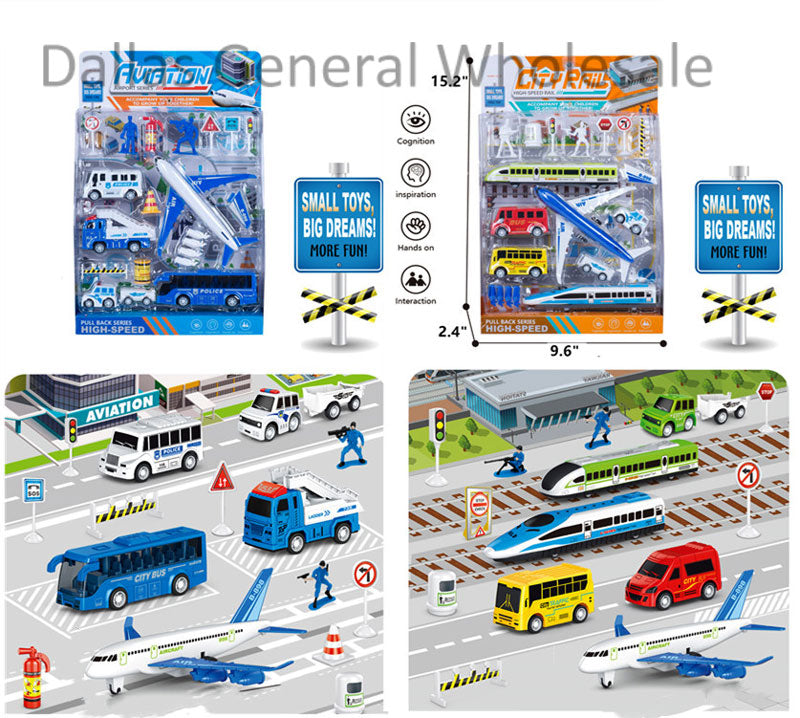 Bulk Buy Toy Aviation & City Rail Play Set Wholesale