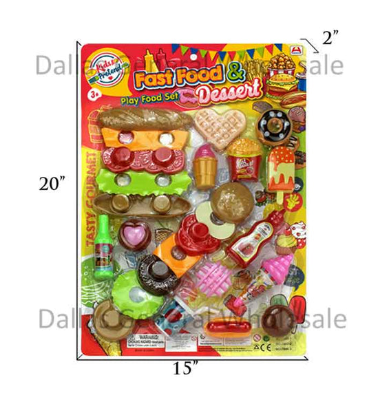 Bulk Buy 26 Pieces Fast Food Pretend Play Sets Wholesale