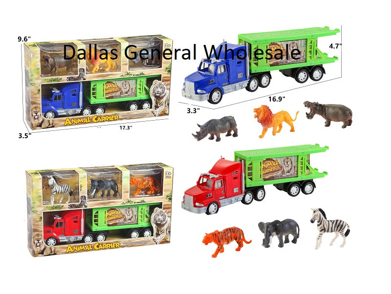 Bulk Buy Toy Inertia 17" Animal Trailer Trucks Wholesale