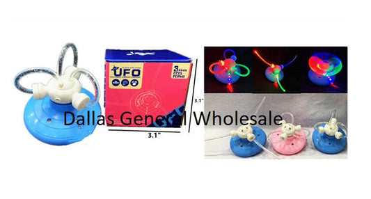 Bulk Buy Flashing Light Up DIY UFO Top Spinner Wholesale