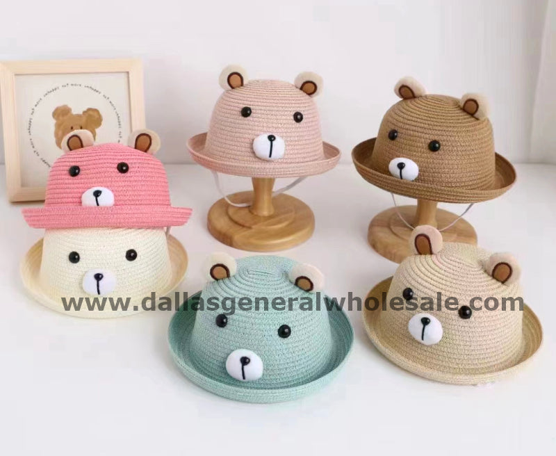 Bulk Buy Bear Ears Kids Straw Hats Wholesale