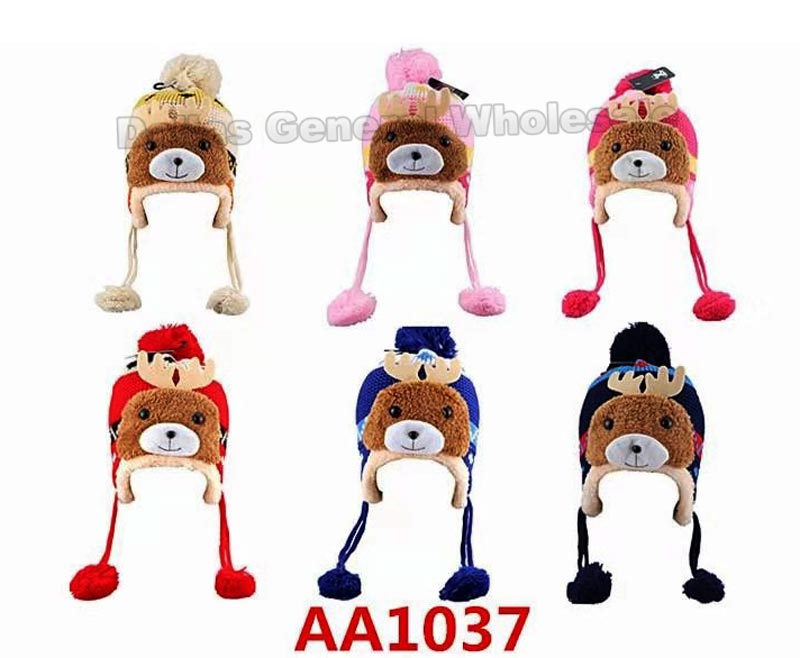 Bulk Buy Kids Fur Lining Moose Toboggan Beanies Wholesale