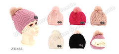 Little Girls Insulated Pom Pom Beanies Wholesale