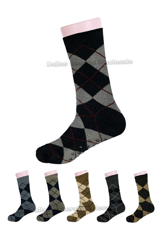 Bulk Buy Men Thermal Plaid House Socks Wholesale