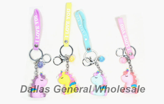 Bulk Buy Adorable 3D PVC Unicorn Keychains Wholesale