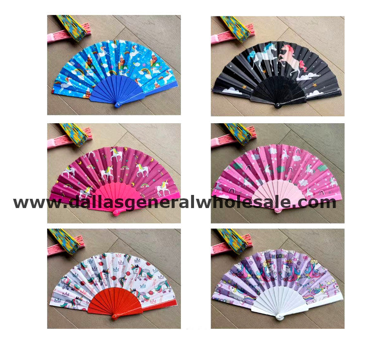 Bulk Buy Novelty Unicorn Hand Held Fans Wholesale