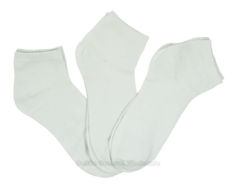 Bulk Buy All White Casual Ankle Socks