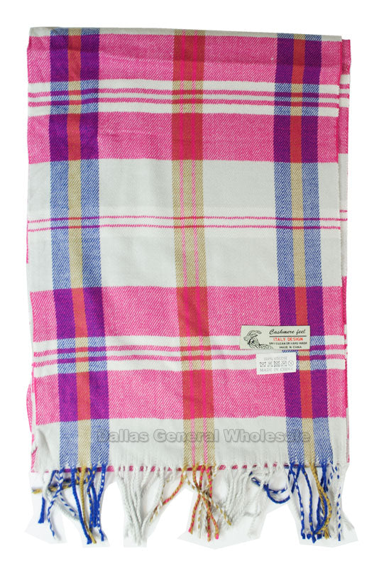 Bulk Buy Girls Plaid Fashion Cashmere Feel Scarf Wholesale