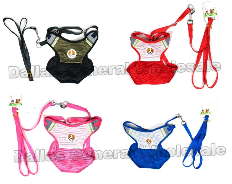 Bulk Buy Glow In Dark Pet Harness with Leash Sets Wholesale