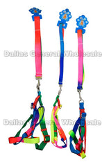 Dog Rainbow Color Harness with Leash Set Wholesale MOQ 12