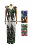 Ladies Fashion Peacock Long Maxi Dress Wholesale