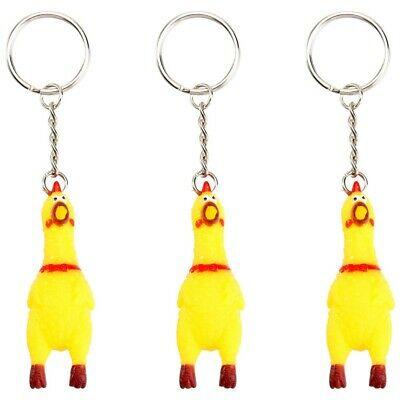 Scramming Rubber Chicken Pendant Keychain for Keys Bags