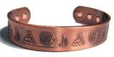 Buy INDIAN HEAD TEEPEEPURE COPPER SIX MAGNET CUFF BRACELET Bulk Price