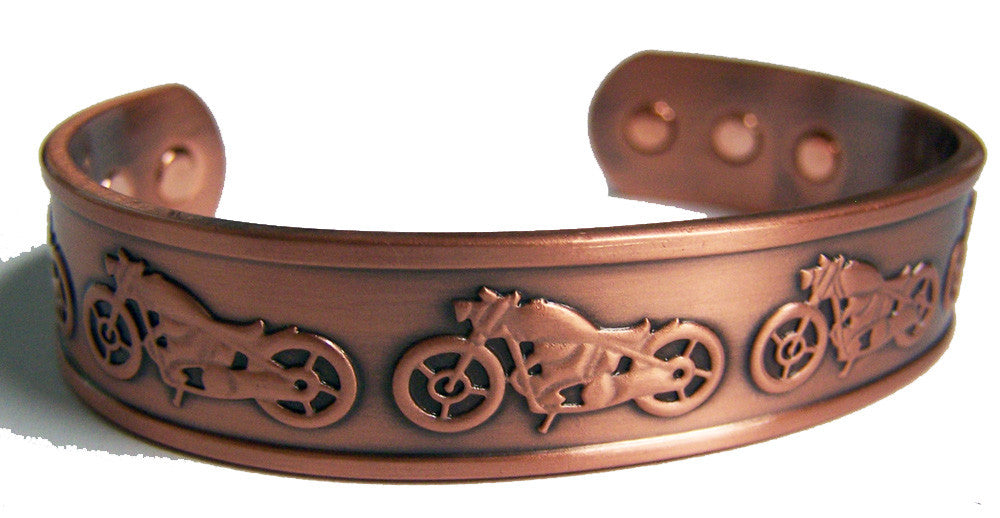 Buy MOTORCYCLE BIKES BIKER PURE COPPER SIX MAGNET CUFF BRACELET Bulk Price