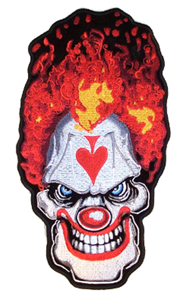 Wholesale JUMBO CRAZY ACE CLOWN PATCH 10 INCH (Sold by the piece)