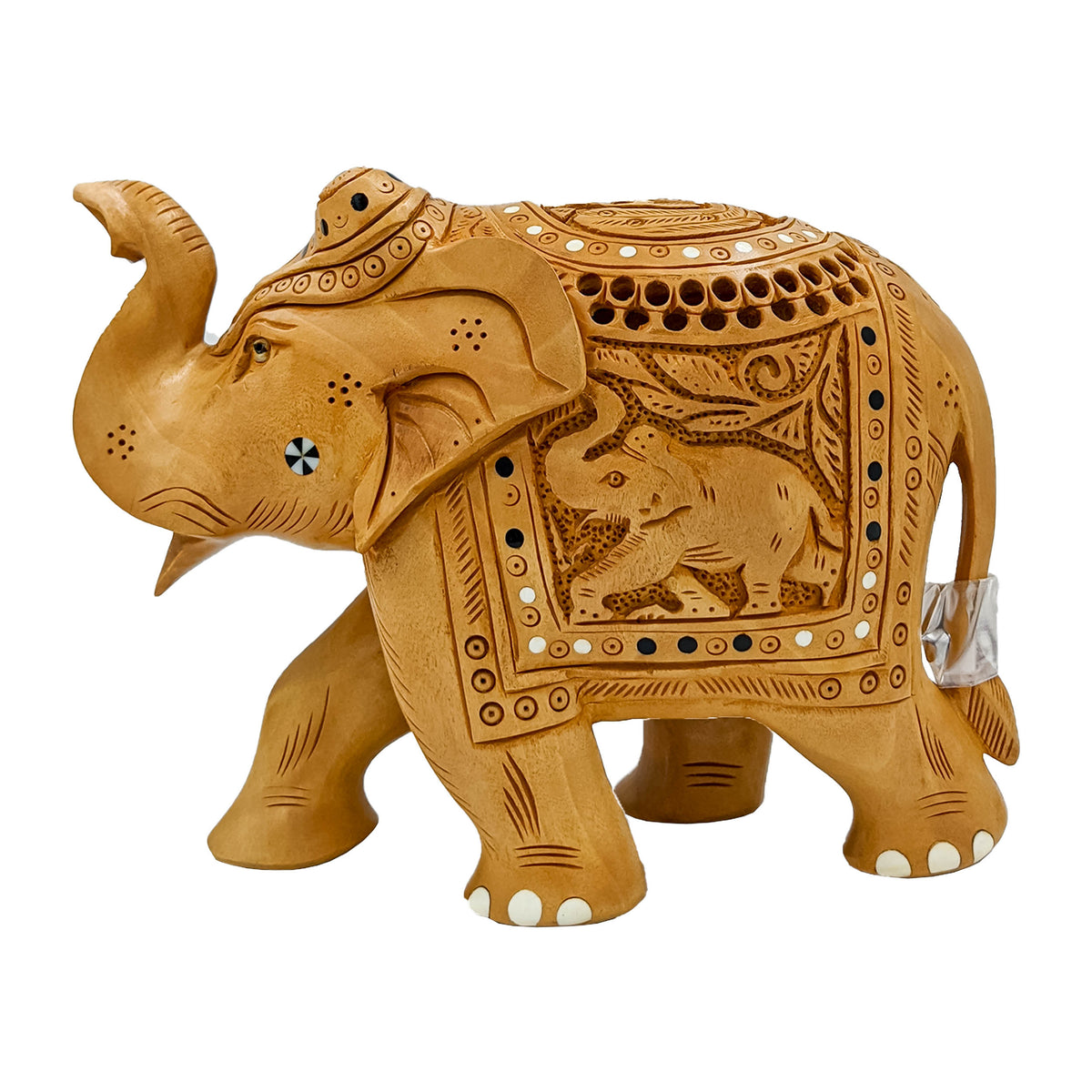 Wooden Handcrafted Jaali Elephant Statue