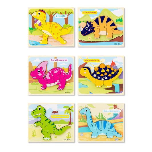 Dinosaur Wooden Puzzles for Toddlers & Kids