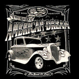 Wholesale AMERICAN DREAM HOT ROD VINTAGE CAR BLACK SHORT SLEEVE TEE-SHIRT (Sold by the piece)