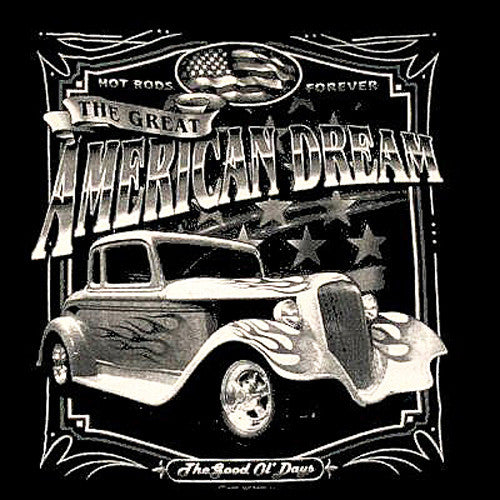 Buy AMERICAN DREAM HOT ROD VINTAGE CAR BLACK SHORT SLEEVE TEE-SHIRTBulk Price