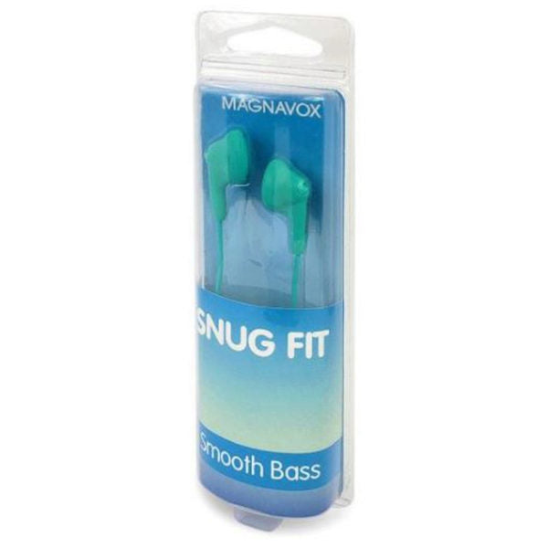 MAGNAVOX Snug Fit Stereo Earbuds in Teal