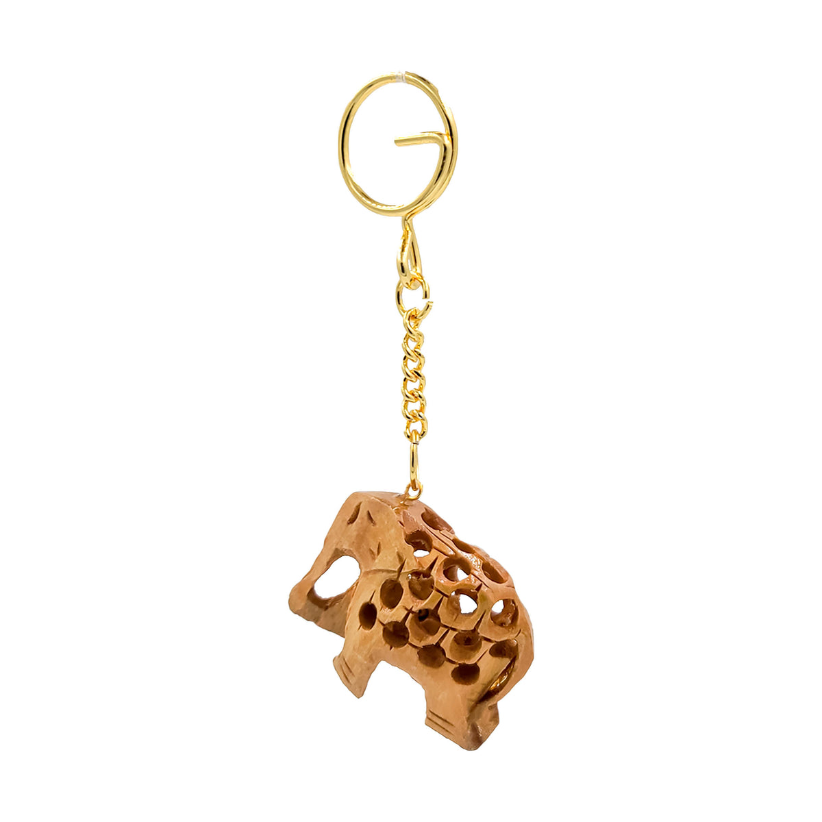 3D Elephant Wooden Keychain