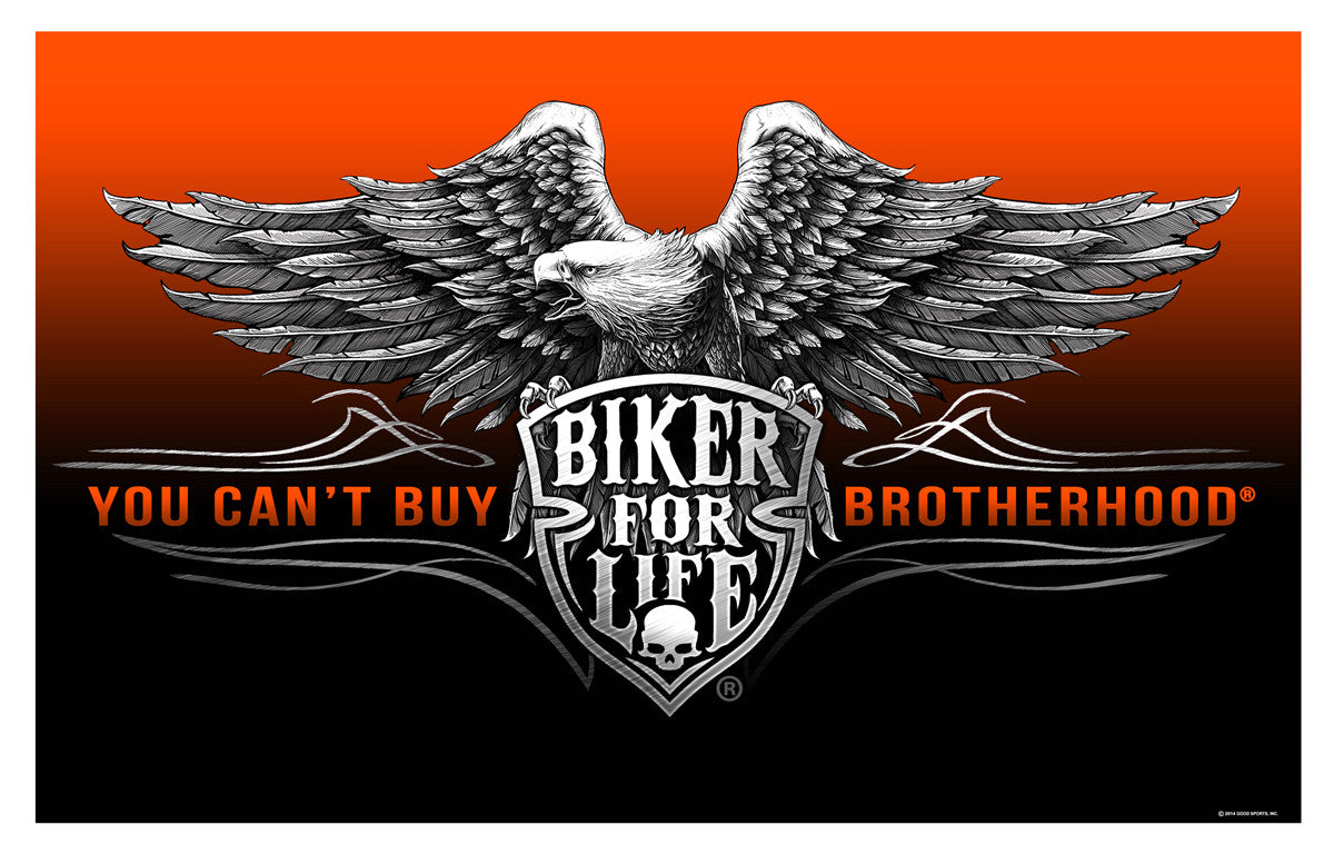 Wholesale BIKER FOR LIFE ( BROTHERHOOD ) BIKER DELUXE 3' X 5' FLAG (Sold by the piece)