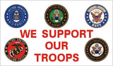 Wholesale MILITARY FIVE EMBLEM SUPPORT OUR TROOPS 3' X 5' FLAG (Sold by the piece)