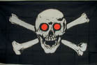 Wholesale SKULL X BONE RED EYES 3' X 5' FLAG (Sold by the piece)