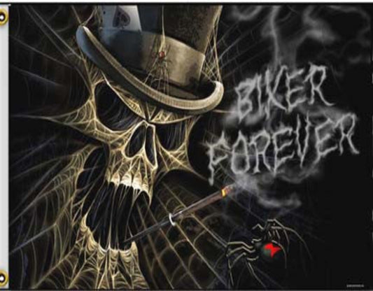 Buy BIKER FOREVER SKULL DELUXE 3 X 5 MOTORCYCLE BIKER FLAGBulk Price