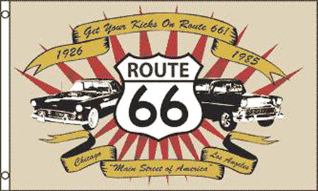 Buy CLASSIC CARS ROUTE 66 3' X 5' FLAGBulk Price