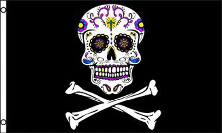 Buy PIRATE TATTOOED CANDY SUGAR SKULL 3' x 5' FLAGBulk Price