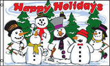 Wholesale HAPPY HOLIDAY SNOWMEN  3 X 5 FLAG (Sold by the piece)