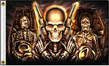 Buy DELUXE COFFIN SKULLS GUNS BIKER 3 X 5 FLAG Bulk Price