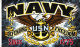 Wholesale NAVY DEFENDING FREEDOM DELUXE 3 X 5 FLAG ( sold by the piece )