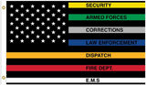 Buy COLORED FIRST RESPONDERS AMERICAN FLAG THIN LINE 3 X 5 FLAG Bulk Price