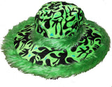 Wholesale FLAMING WIDE BRIM FUZZY HAT  (Sold by the dozen BY COLOR ) CLOSEOUT NOW ONLY $2.50 EA