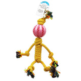 Knotted Doll Dog Pull Toy with Center Ball