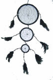 Wholesale COW SHELL BLACK DREAMCATCHER 18 INCH  (Sold by the piece)