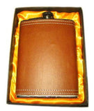 Buy BROWN LEATHER WRAPPED FLASK *- CLOSEOUT NOW $4.50 EABulk Price