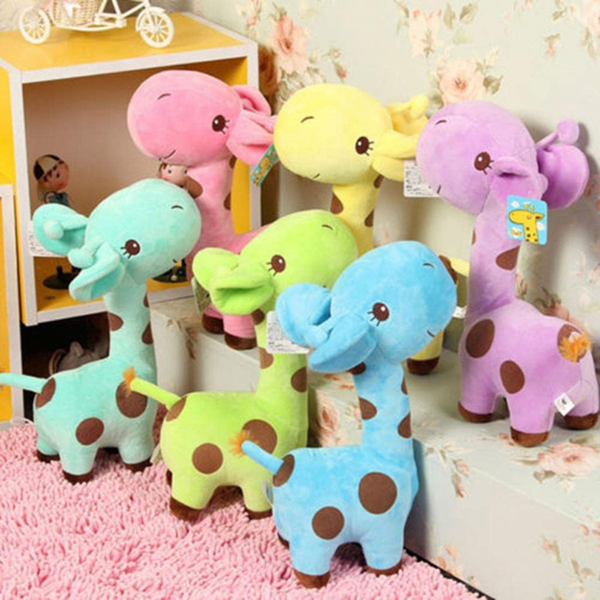 Adorable Soft Mini Giraffe Baby Plush Pendant and Keychains for Kids